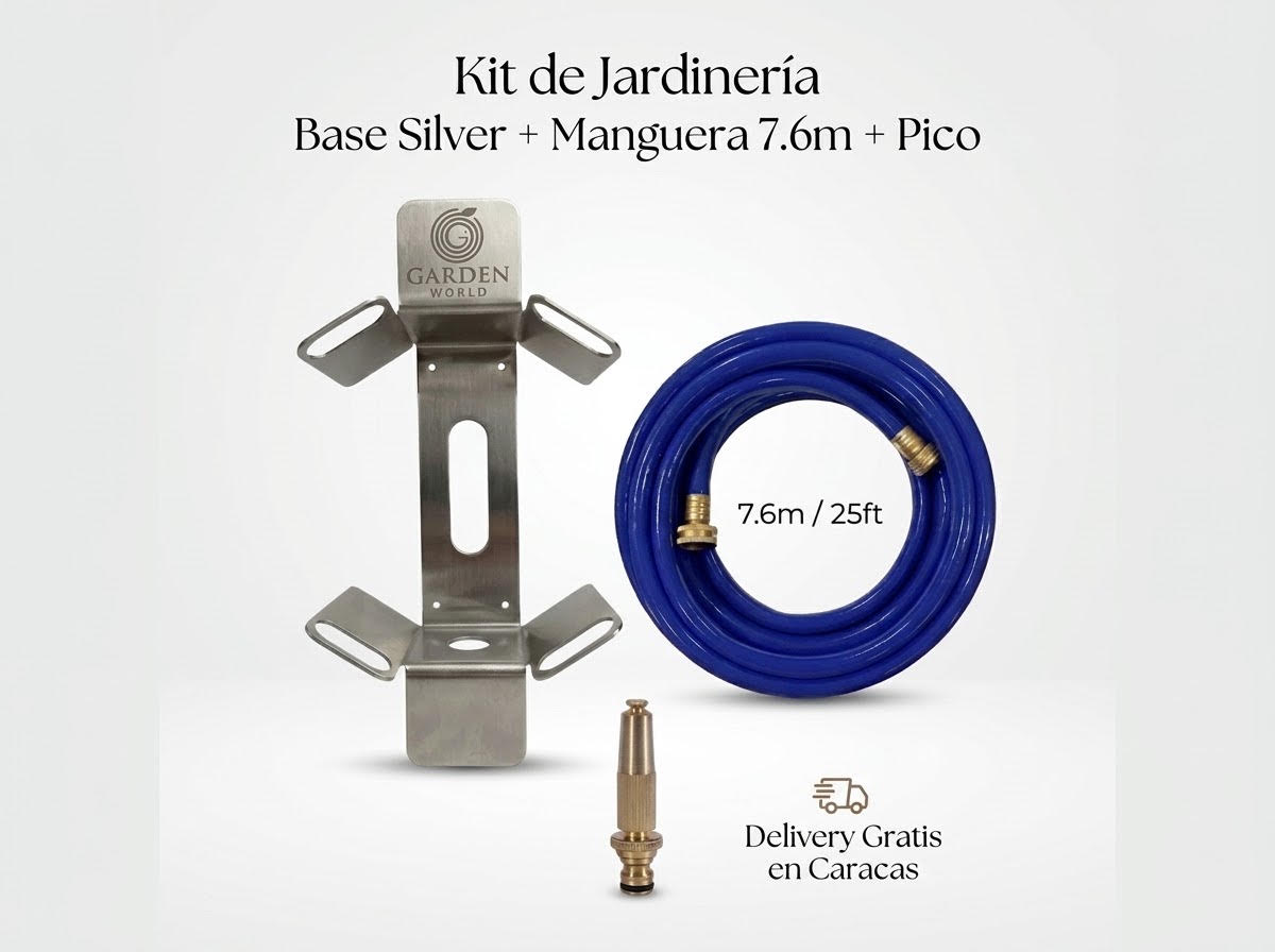 Kit de Jardineria Base Silver + Manguera + pico